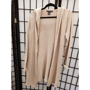 Coco Capers Cream Tan Cardigan Sweater w/ Hood sz M